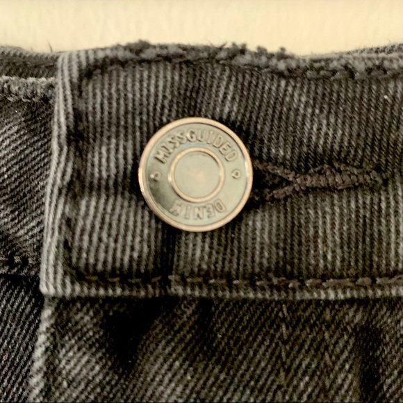 | missguided • faded black distressed tall denim mini shirt | - Picture 13 of 15